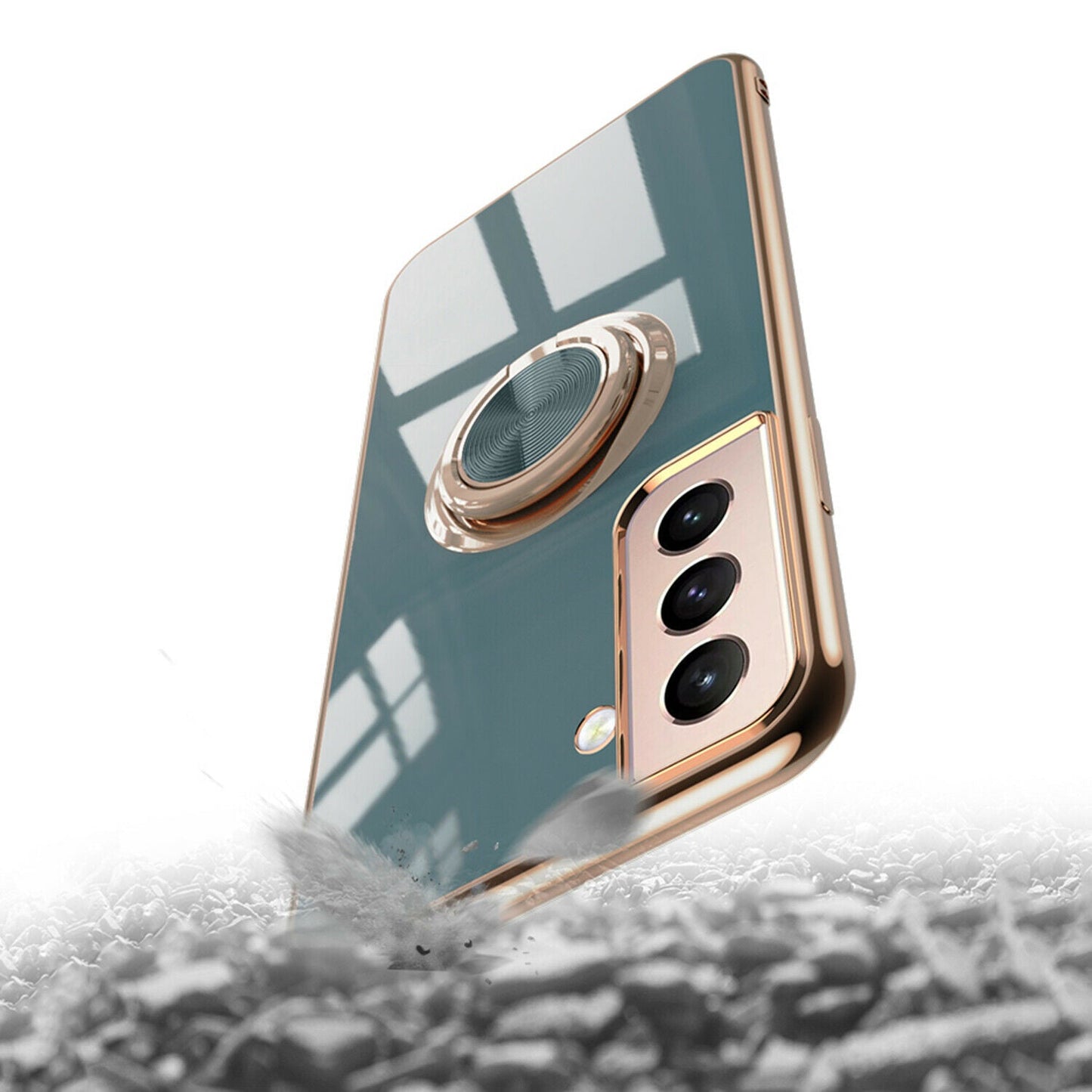 Slim Plating Ring Holder Stand Case for Samsung Galaxy - carolay.co