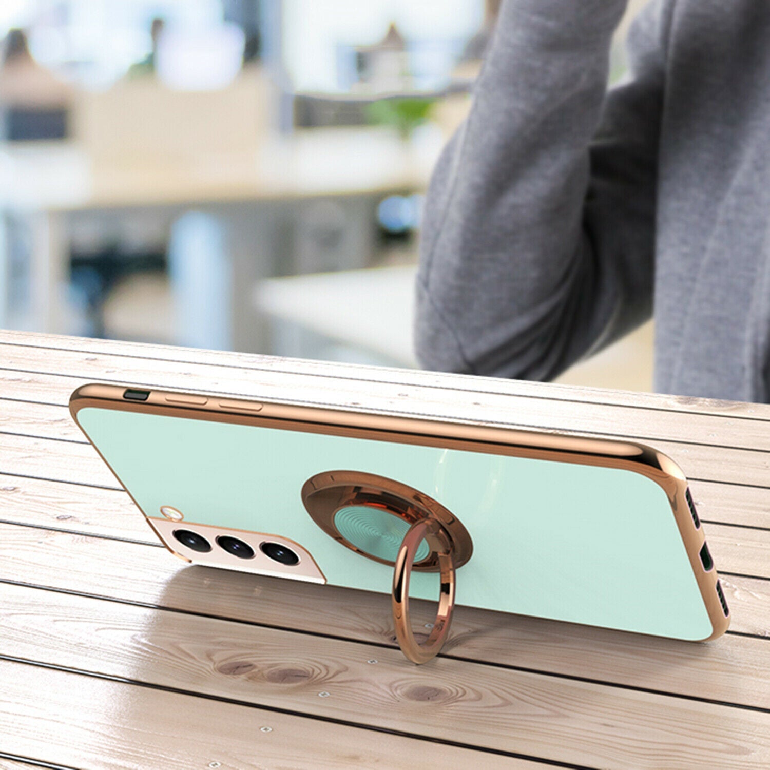 Slim Plating Ring Holder Stand Case for Samsung Galaxy - carolay.co