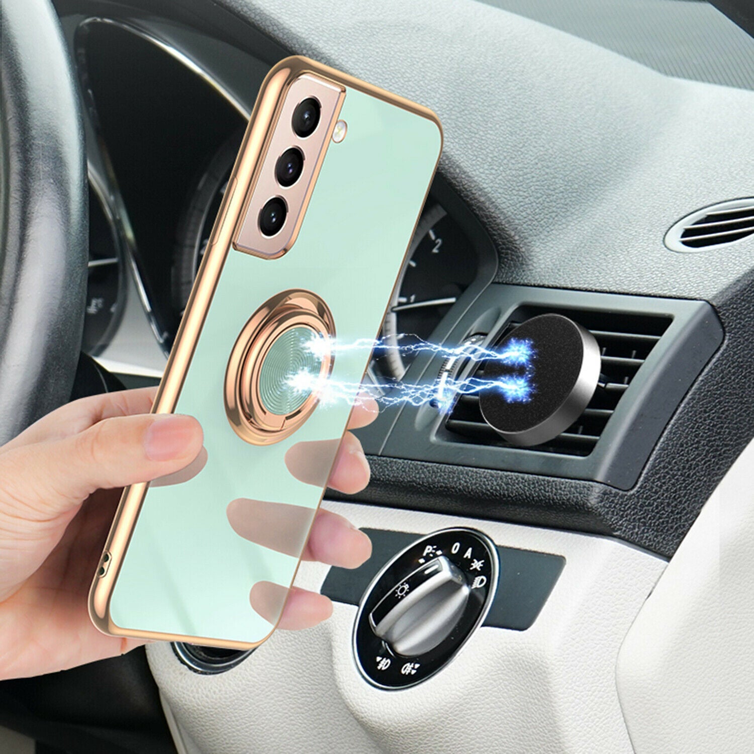 Slim Plating Ring Holder Stand Case for Samsung Galaxy - carolay.co