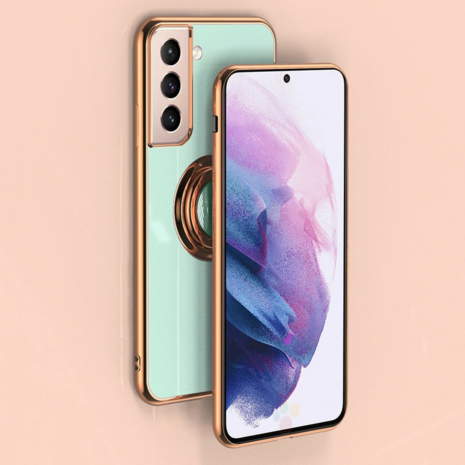 Slim Plating Ring Holder Stand Case for Samsung Galaxy - carolay.co