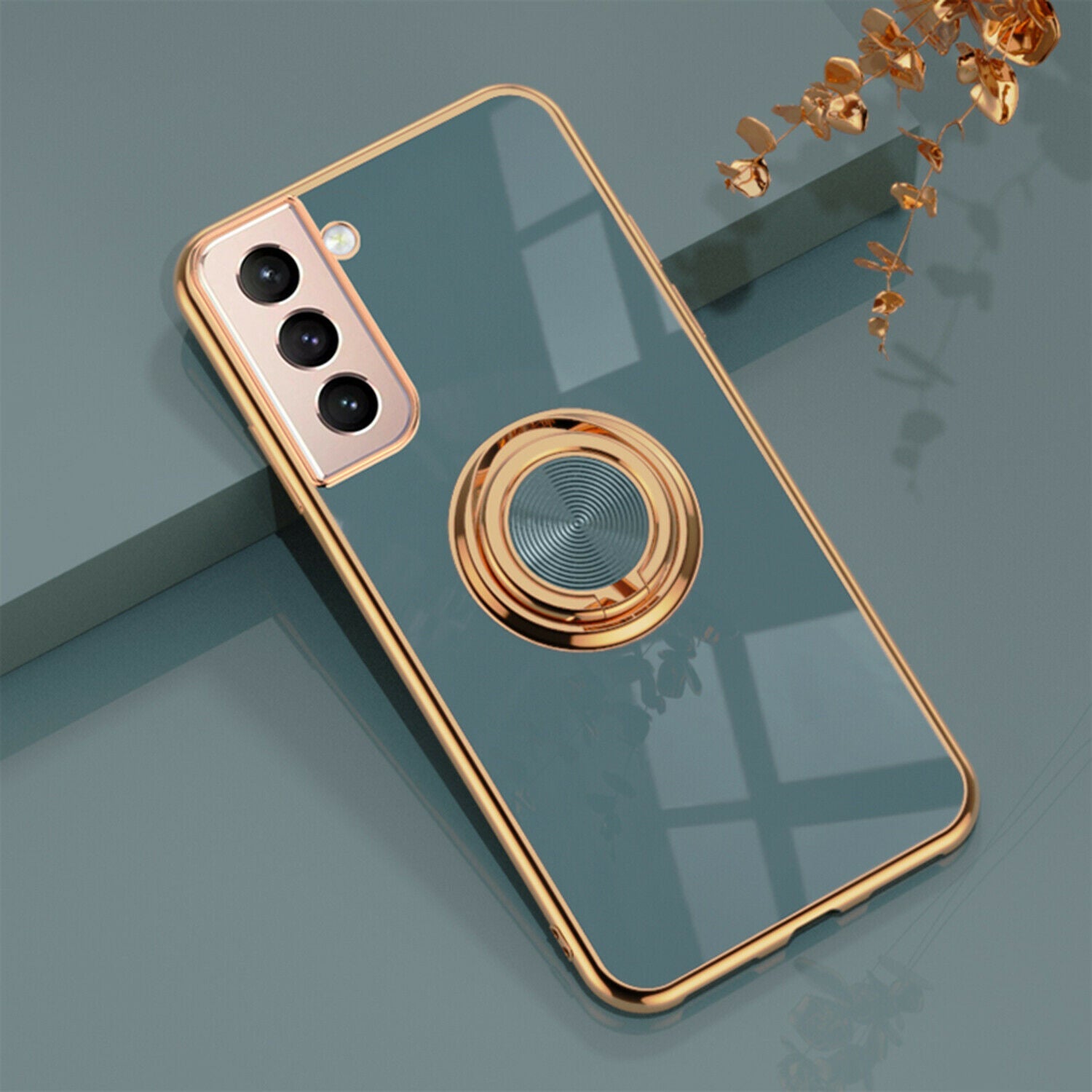 Slim Plating Ring Holder Stand Case for Samsung Galaxy - carolay.co