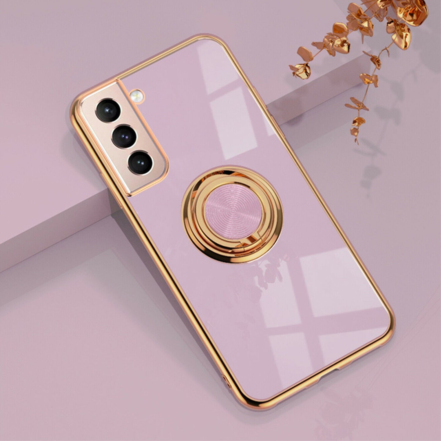 Slim Plating Ring Holder Stand Case for Samsung Galaxy - carolay.co