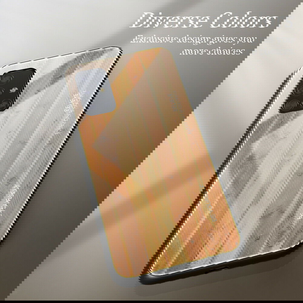 Slim Wood Pattern Tempered Glass Case For Samsung - carolay.co