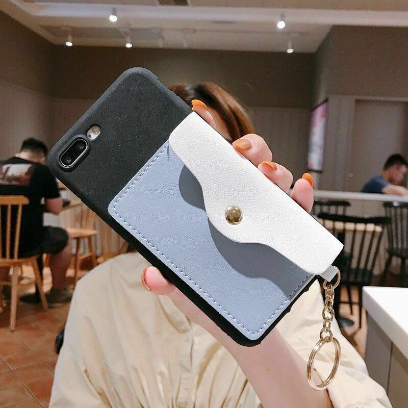 Stylish Wallet Cards Holder Bracket Lanyard Silicone Case For iPhone - carolay.co