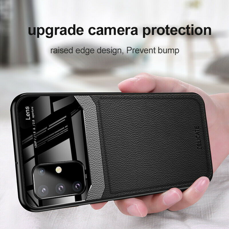 Ultra Rubber Leather Glass Back Case For Samsung Galaxy - carolay.co