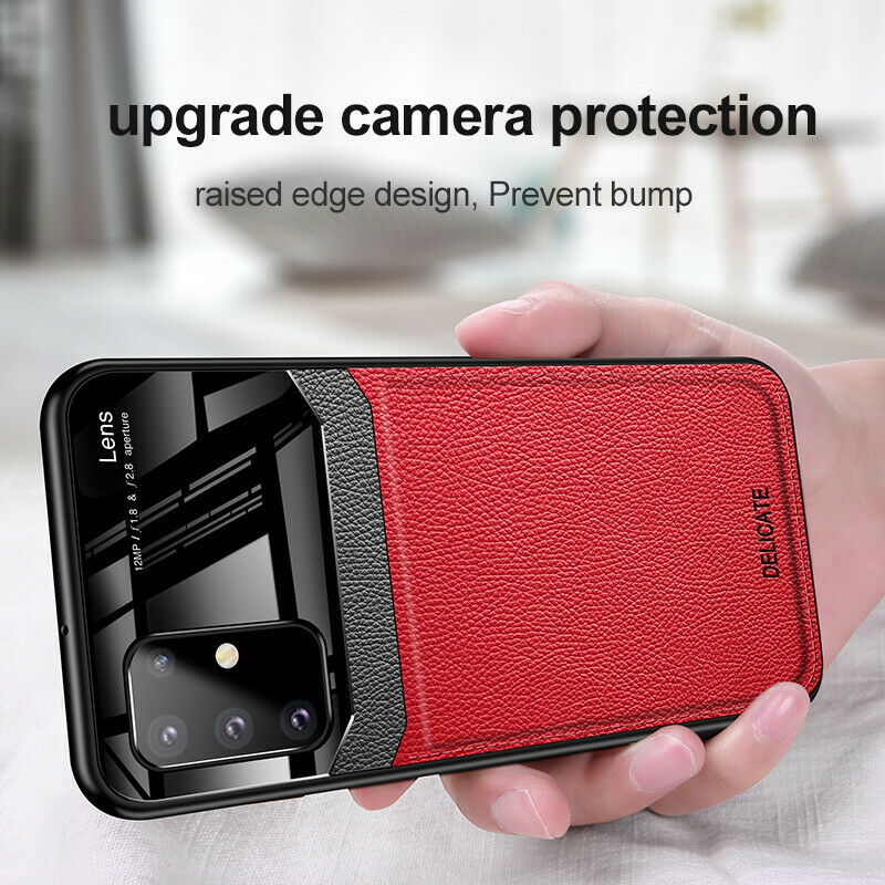 Ultra Rubber Leather Glass Back Case For Samsung Galaxy - carolay.co