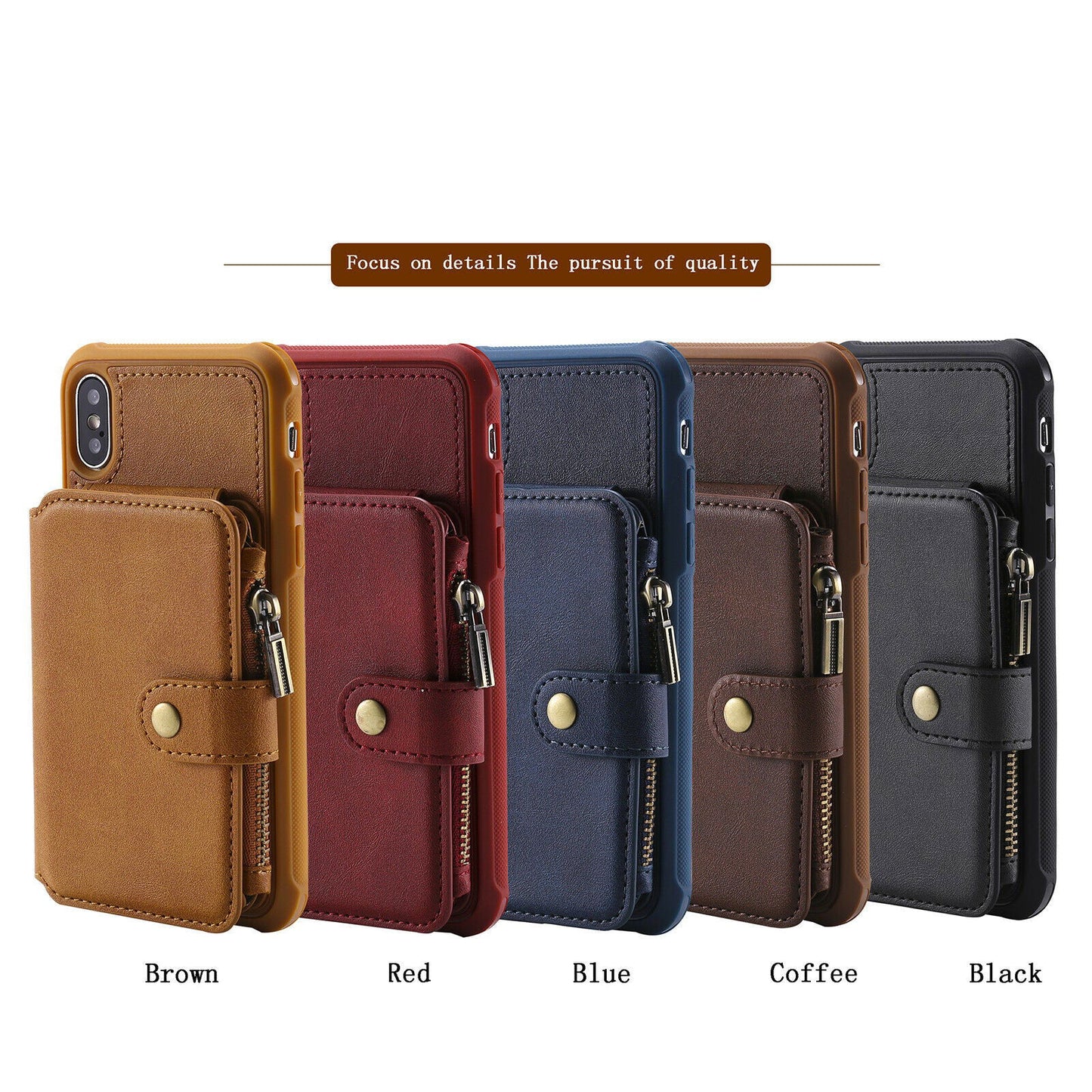 Zipper Multifunction Wallet Card Slot Leather Stand Case For iPhone - carolay.co