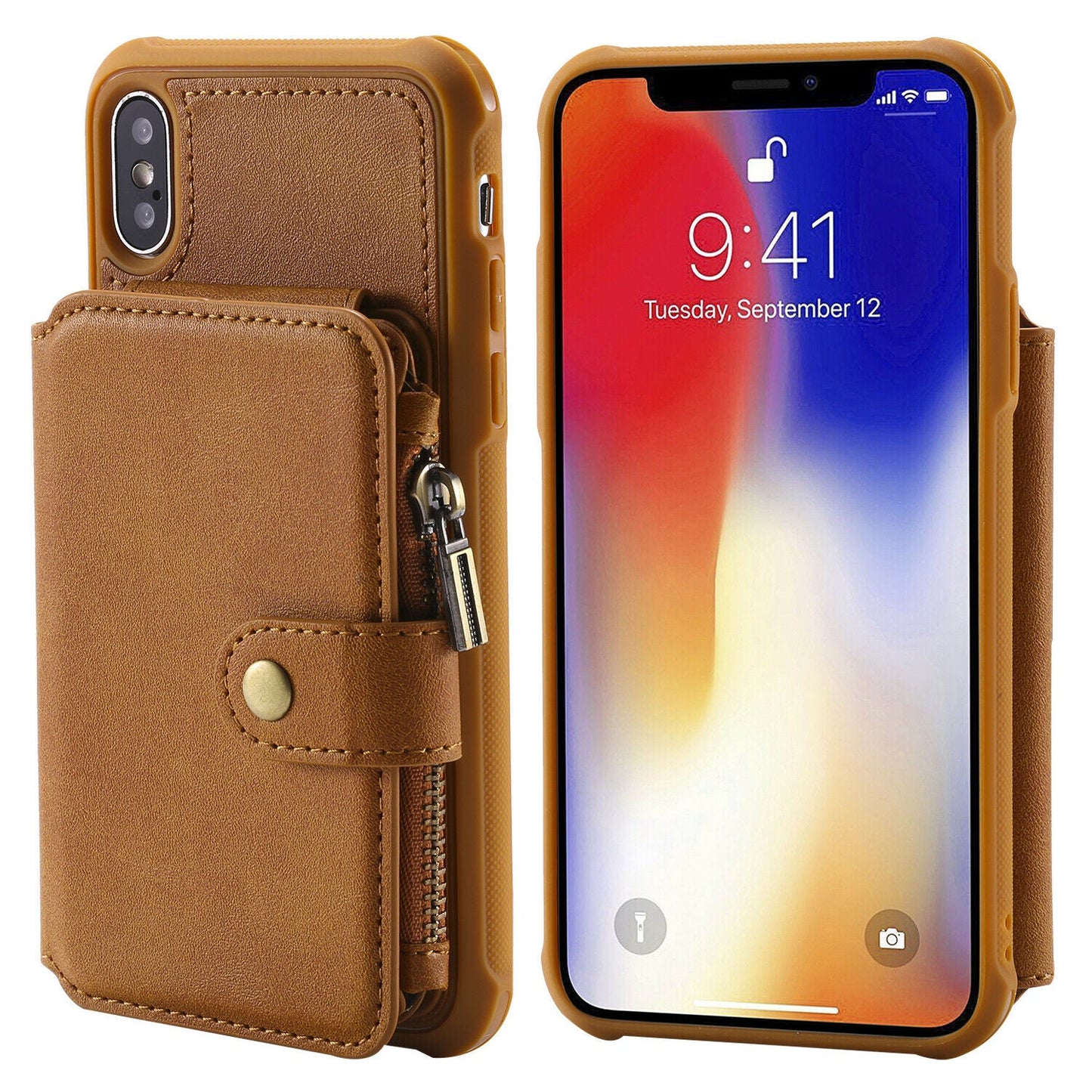 Zipper Multifunction Wallet Card Slot Leather Stand Case For iPhone - carolay.co