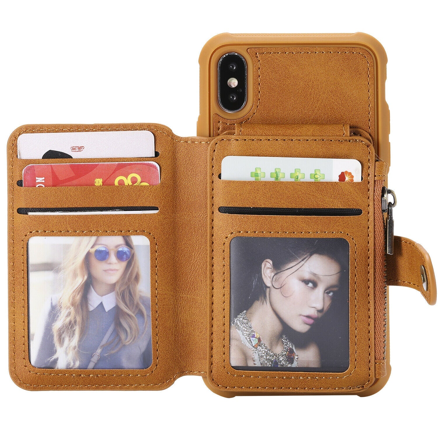 Zipper Multifunction Wallet Card Slot Leather Stand Case For iPhone - carolay.co