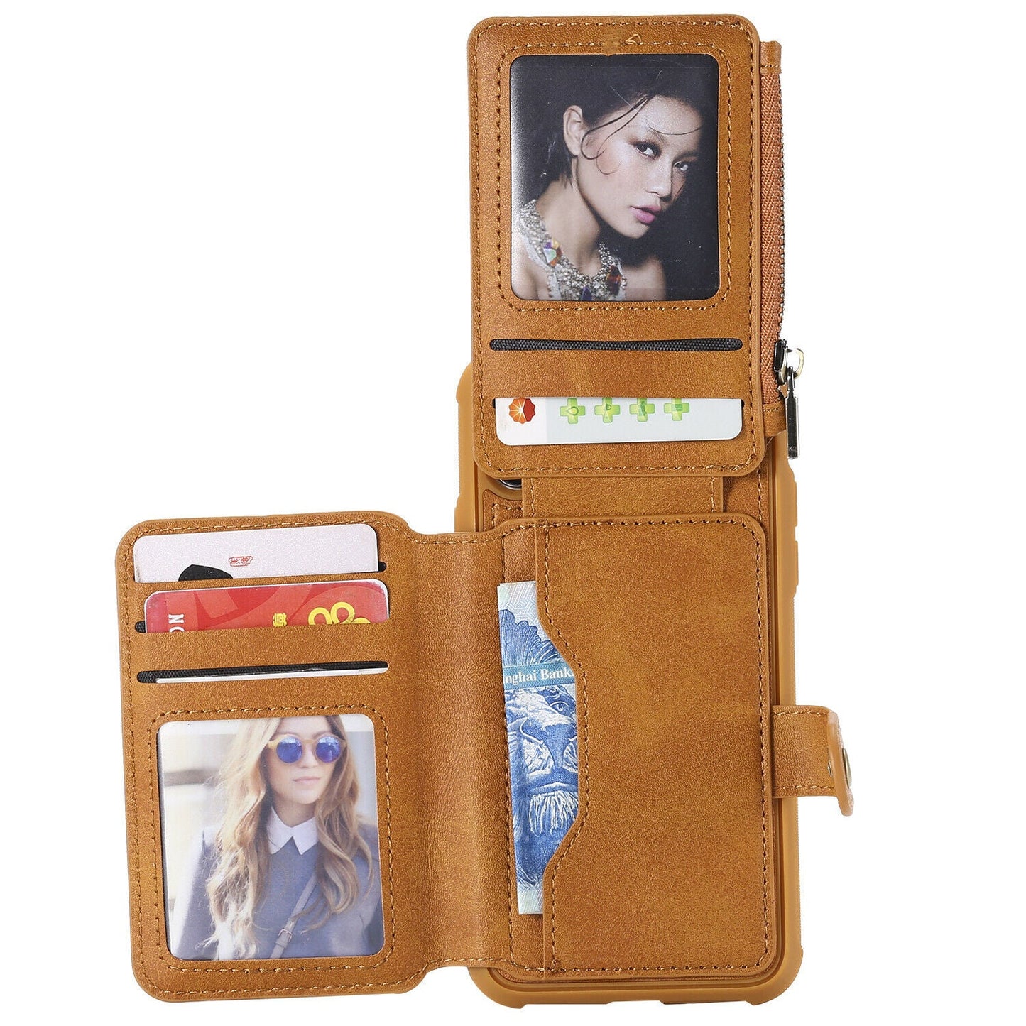 Zipper Multifunction Wallet Card Slot Leather Stand Case For iPhone - carolay.co
