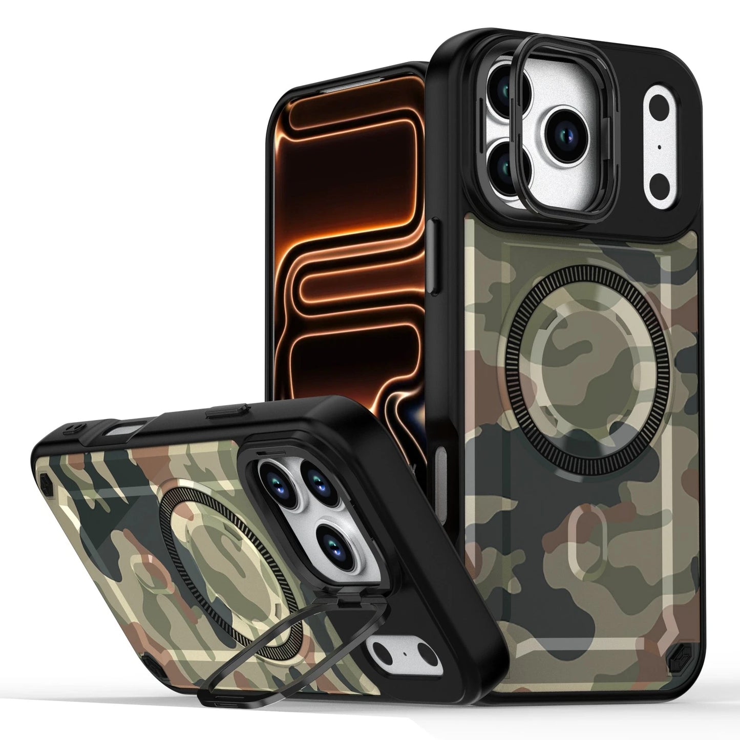 Shockproof Mag Safe Case for iPhone 17 Pro Max Air 16 15 14 13 12 11 Stash Stand