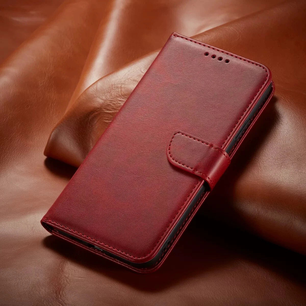 Leather Magnetic Flip Wallet Case For iPhone 17 16 15 14 Plus 13 12 Pro Max Air