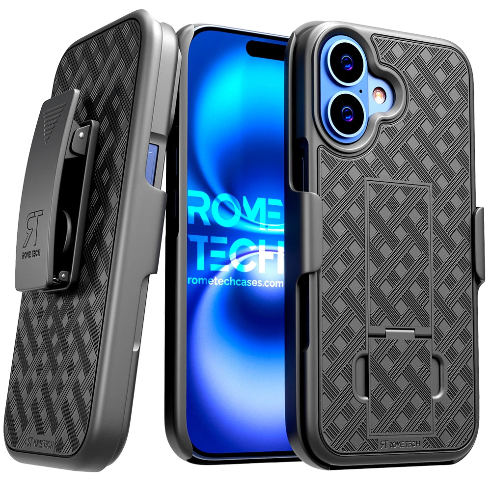 Heavy-Duty Holster Belt Clip Case for iPhone 17 Pro Max, 17 Pro & 17 Air - Rugged Protection with Built-in Kickstand