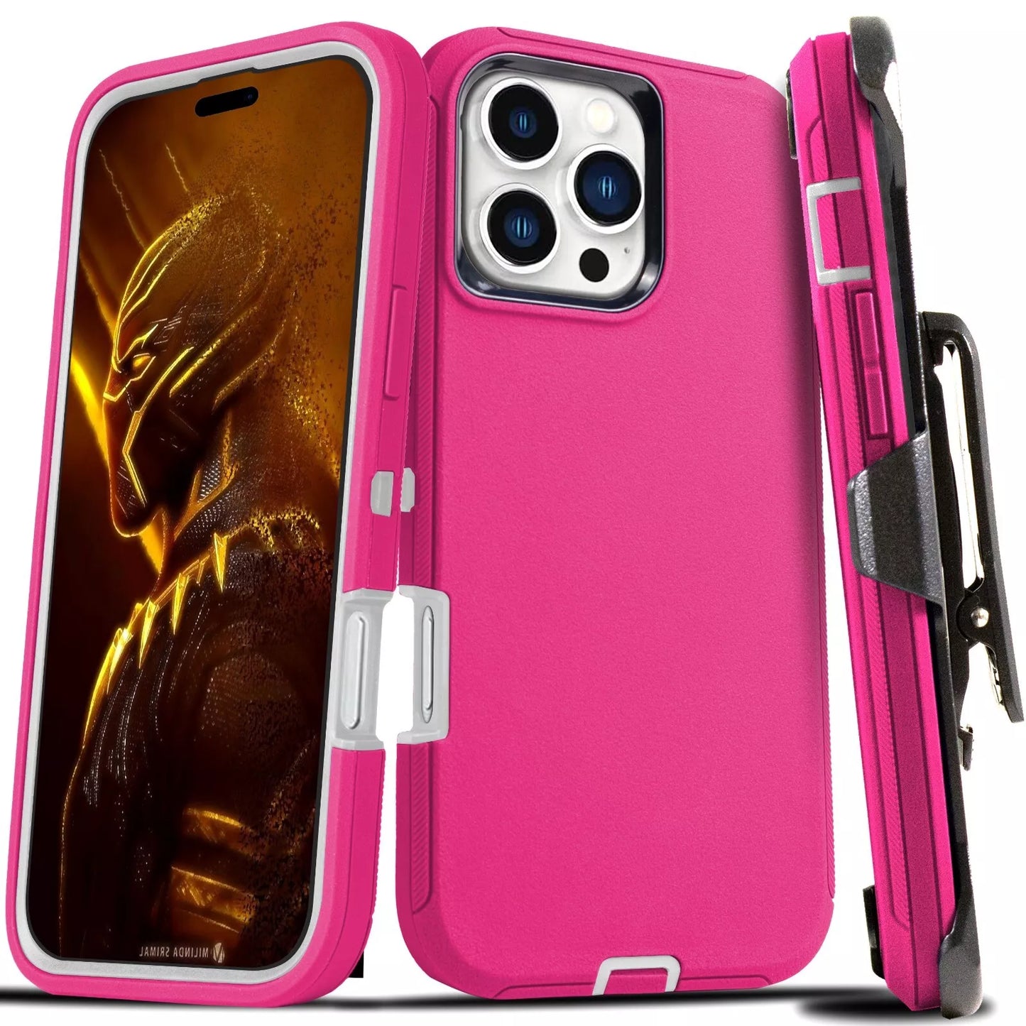 For iPhone 16e 15 14 13 12 Plus 11 Pro Max Shockproof Heavy Duty Case Belt Clip