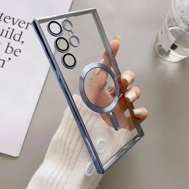 For Samsung Galaxy S25 S24 Ultra Edge Plus Clear Case Magnetic Mag Safe Cover