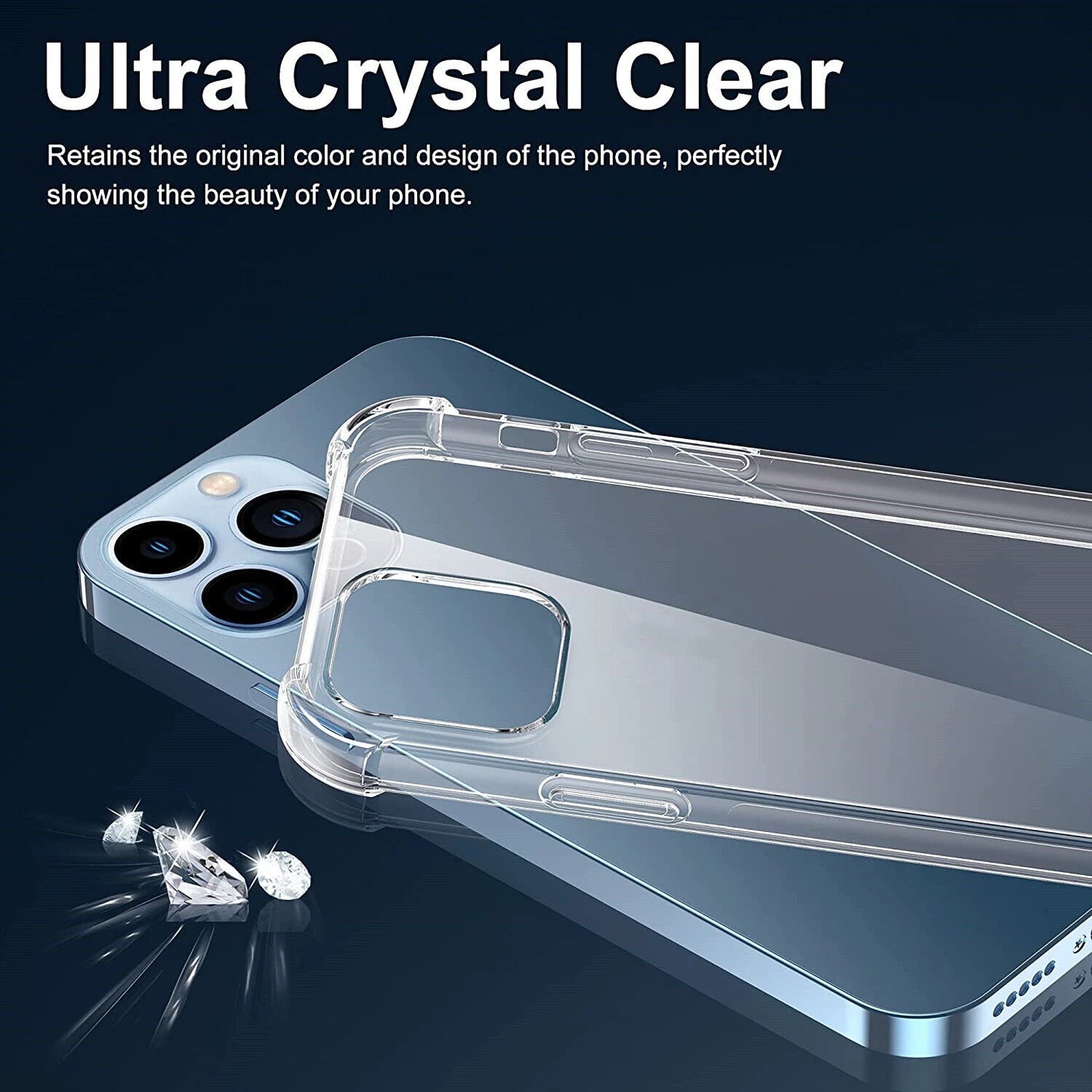 Clear Case Shockproof Cover for iPhone 17 16 15 14 13 12 11 Pro Max Mini XS XR X