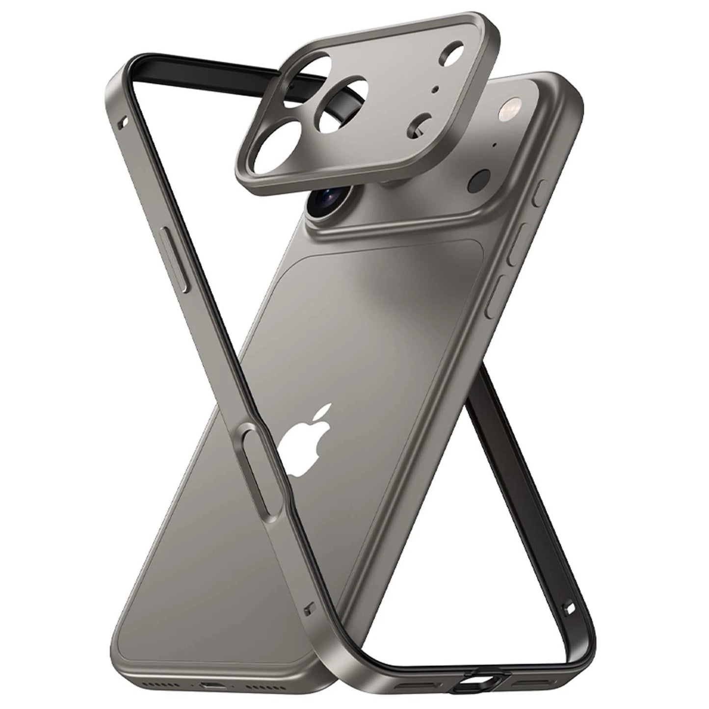 For iPhone 17 Pro Max Air 16 15 14 13 Metal Slim Bumper Case W/ Lens Protector