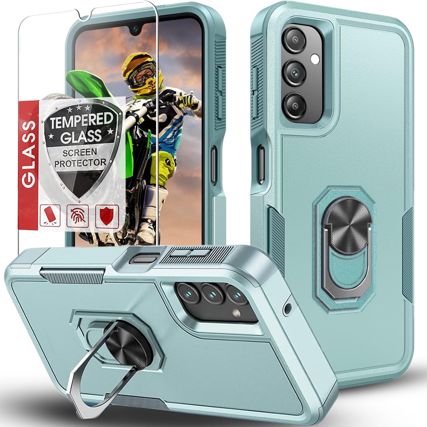 Samsung Galaxy S25 Ultra Case with Tempered Glass Screen Protector - Heavy Duty Shockproof Cover