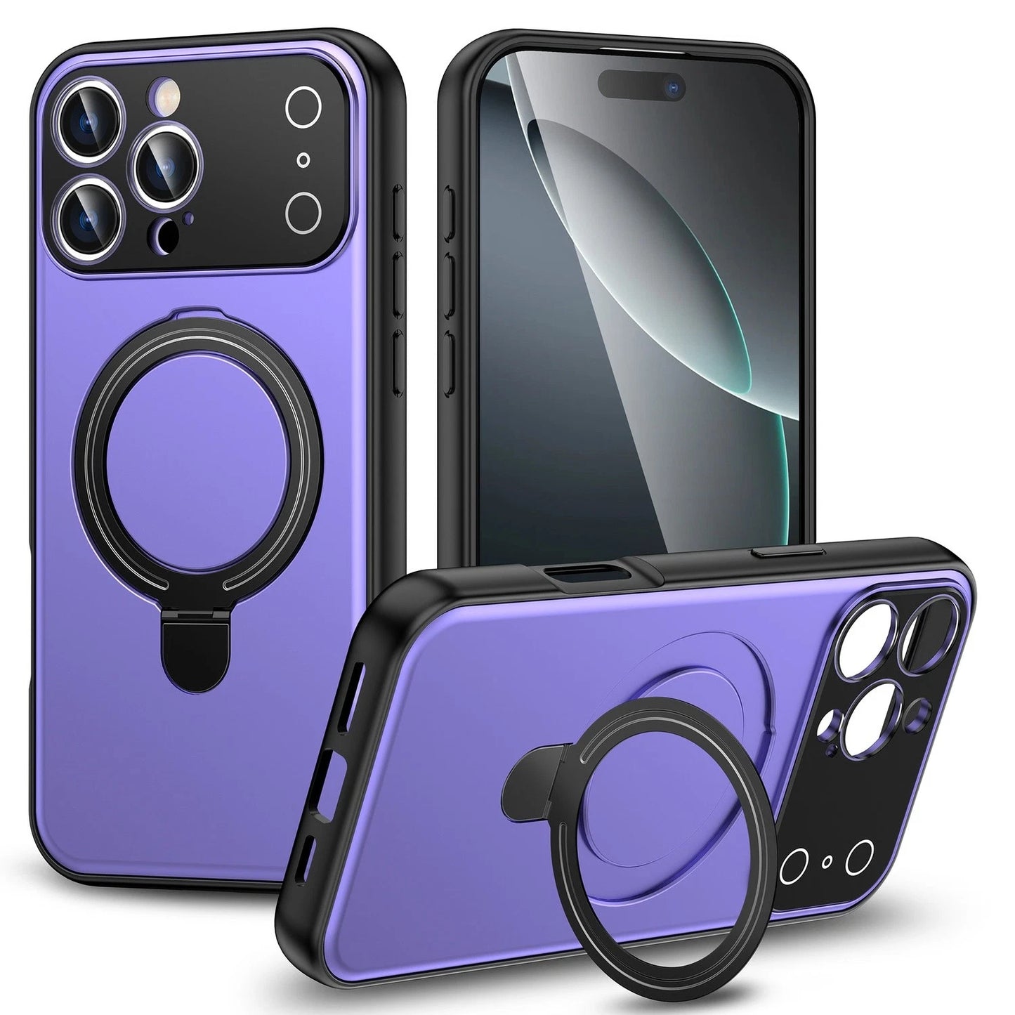 iPhone 17 Pro Max MagSafe Case with 360�� Ring Stand - Military-Grade Shockproof Protective Cover for iPhone 16, 15, 14