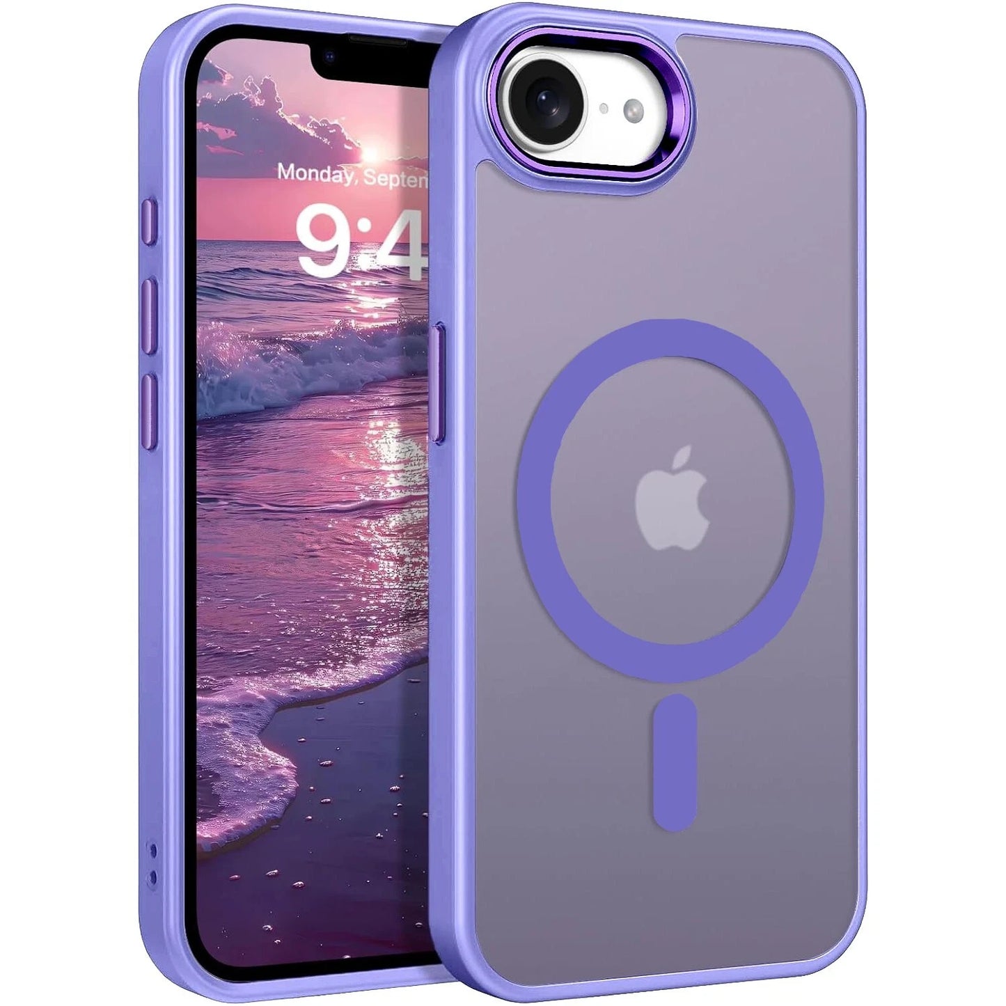 iPhone 16e Magnetic Case - Translucent Slim Shockproof Protective Cover for Fast Wireless Charging