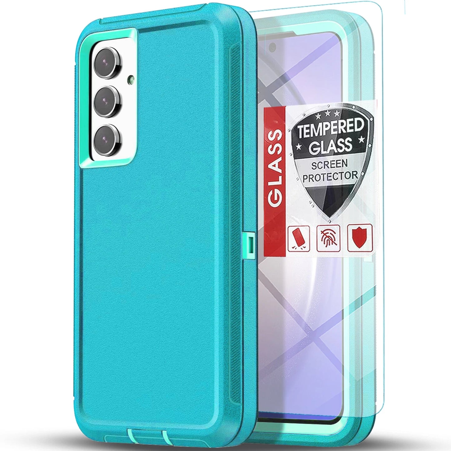 Samsung Galaxy A17 5G Case with Screen Glass - Shockproof Rugged Cover for A16 A15 A14 A03S