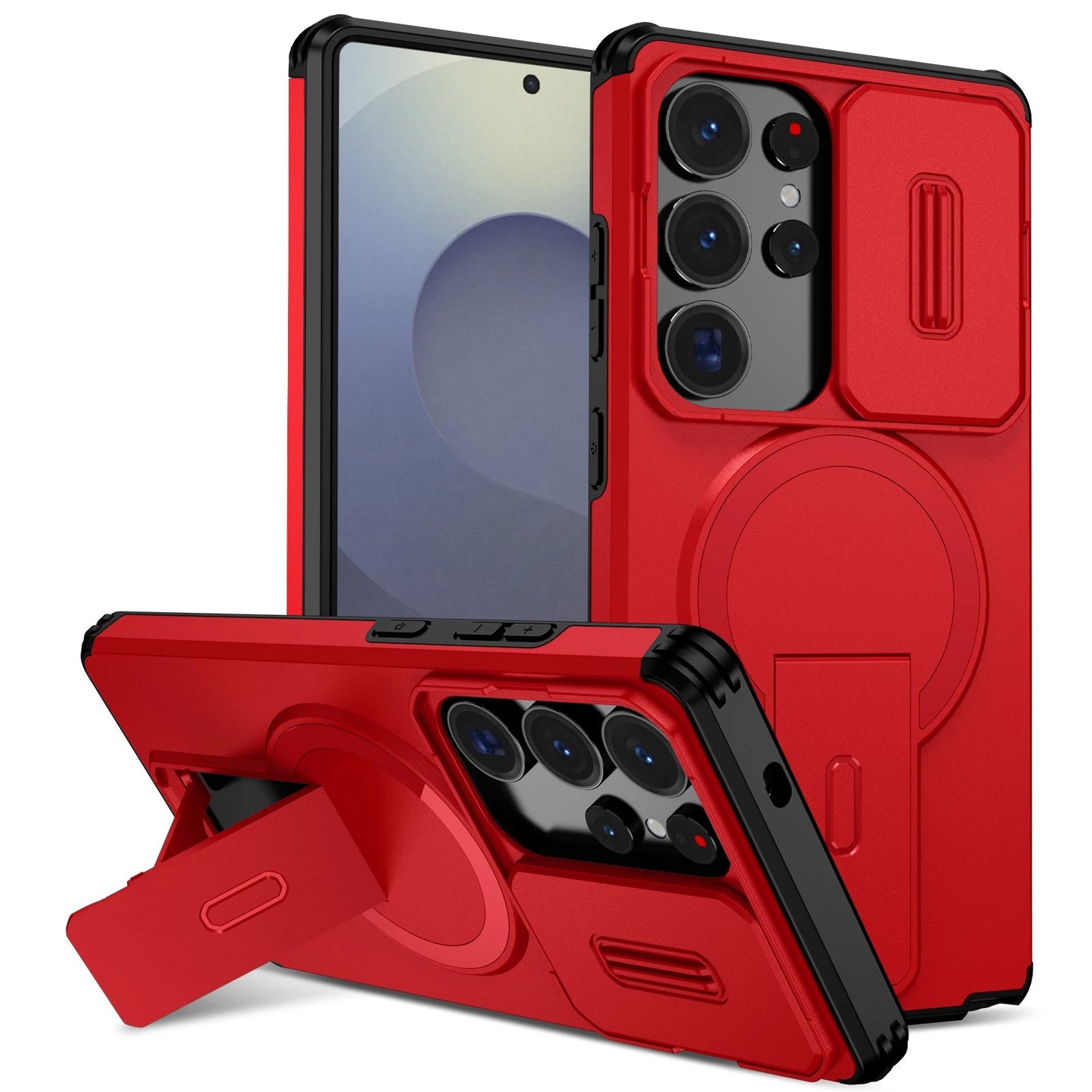 Affordable Samsung Galaxy S25 Ultra & S24 Shockproof Case - MagSafe & Stand Protection
