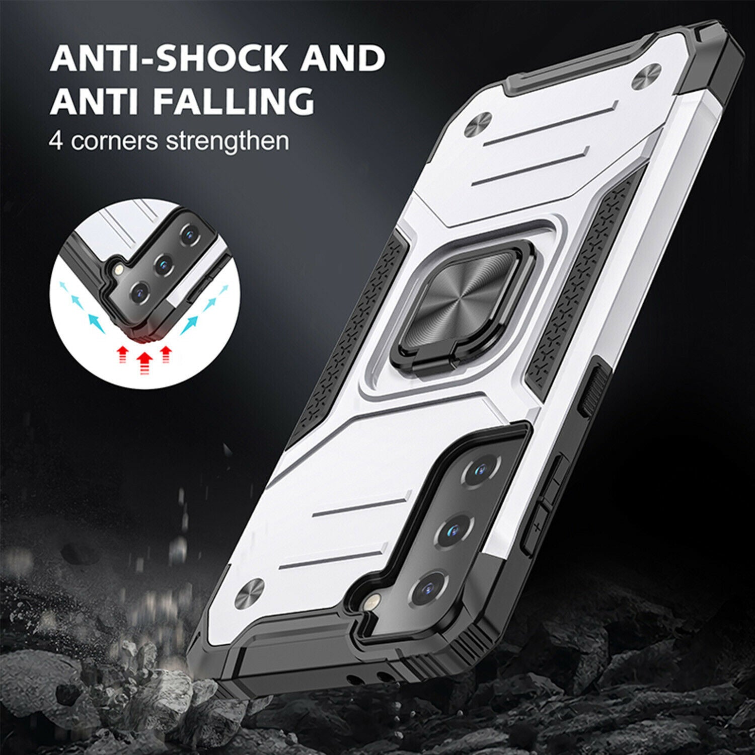 Case Shockproof Magnetic Ring for Samsung Galaxy S21/Ultra/Plus - carolay.co