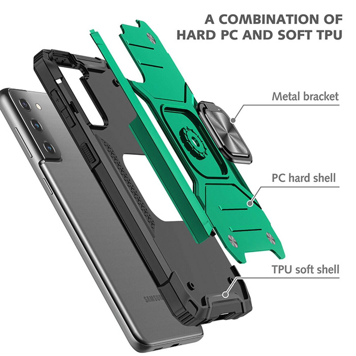 Case Shockproof Magnetic Ring for Samsung Galaxy S21/Ultra/Plus - carolay.co