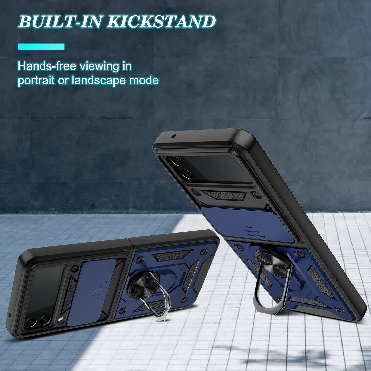 Hybrid Armor Ring Stand Case Samsung Z Flip 3 5G