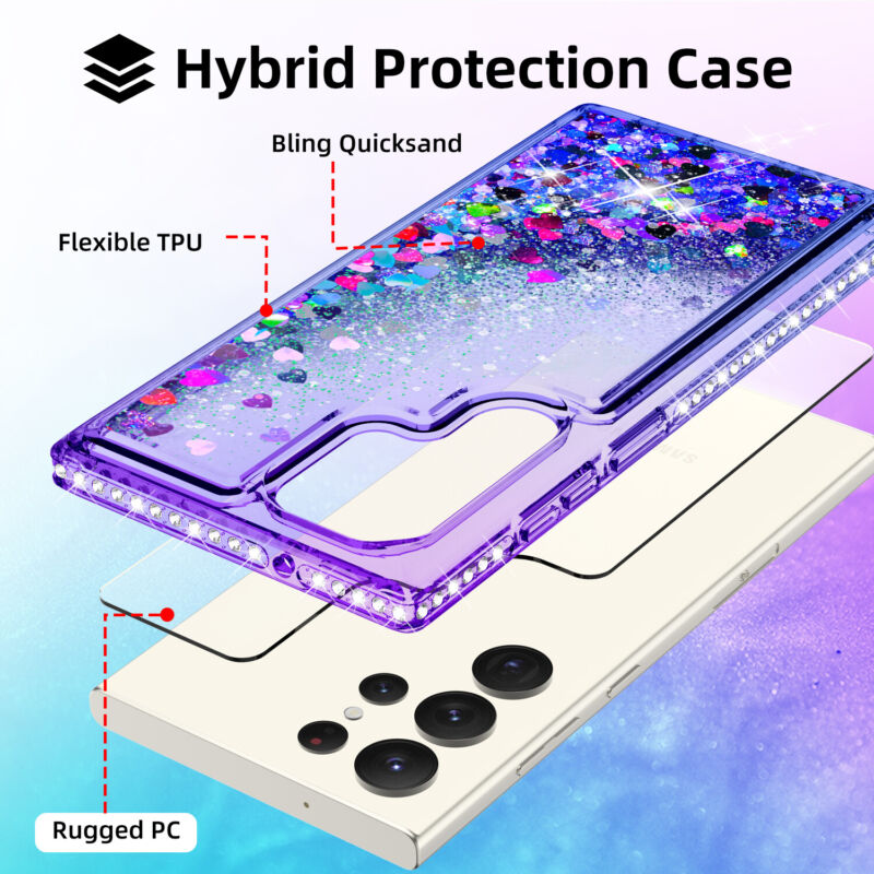 Case Liquid Bling Hybrid For Samsung Galaxy S23