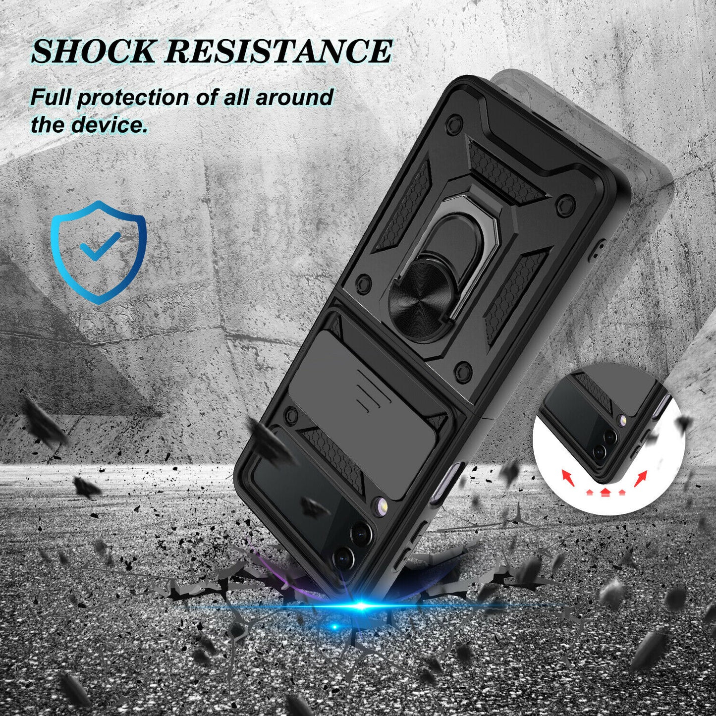 Hybrid Armor Ring Stand Case Samsung Z Flip 3 5G