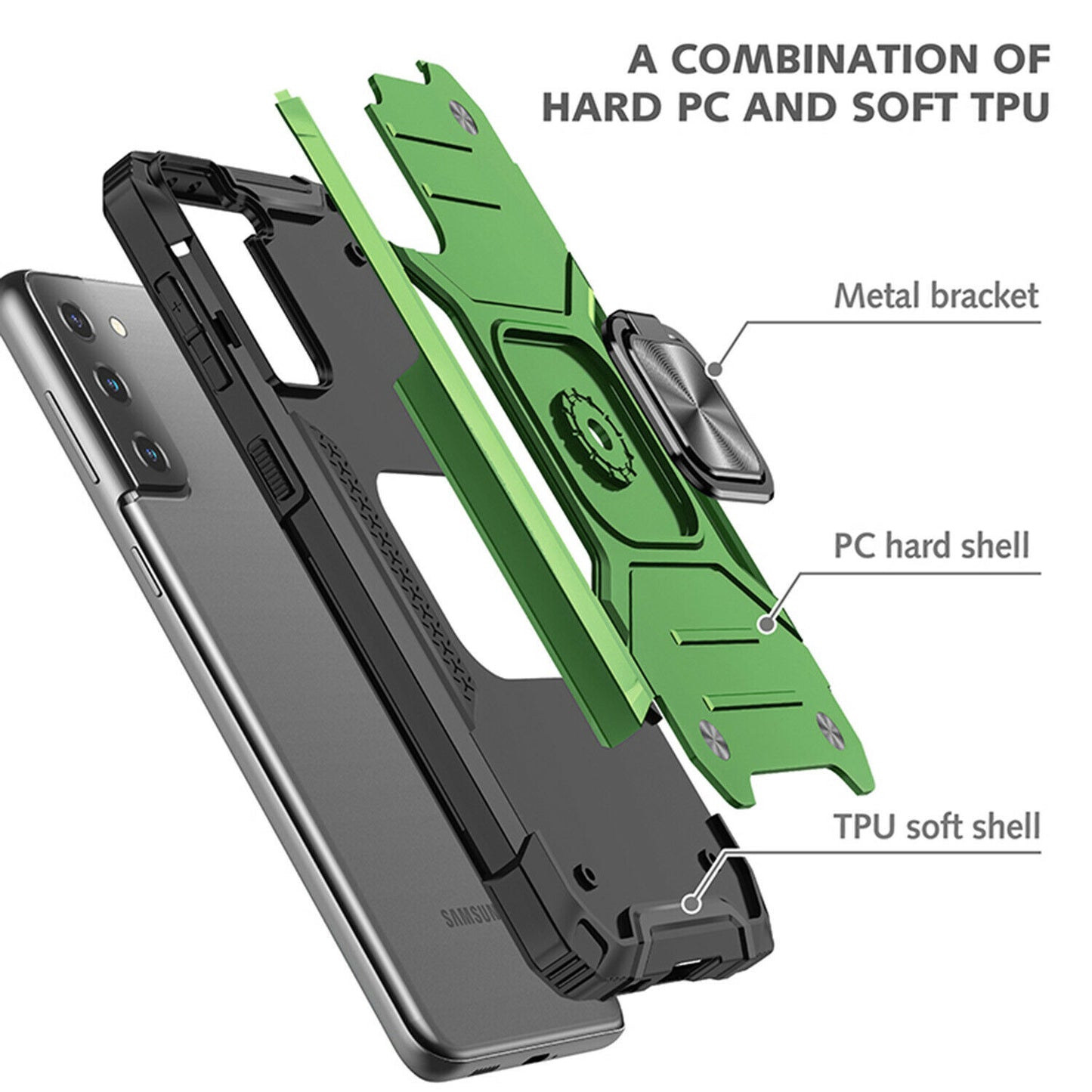 Case Shockproof Magnetic Ring for Samsung Galaxy S21/Ultra/Plus - carolay.co
