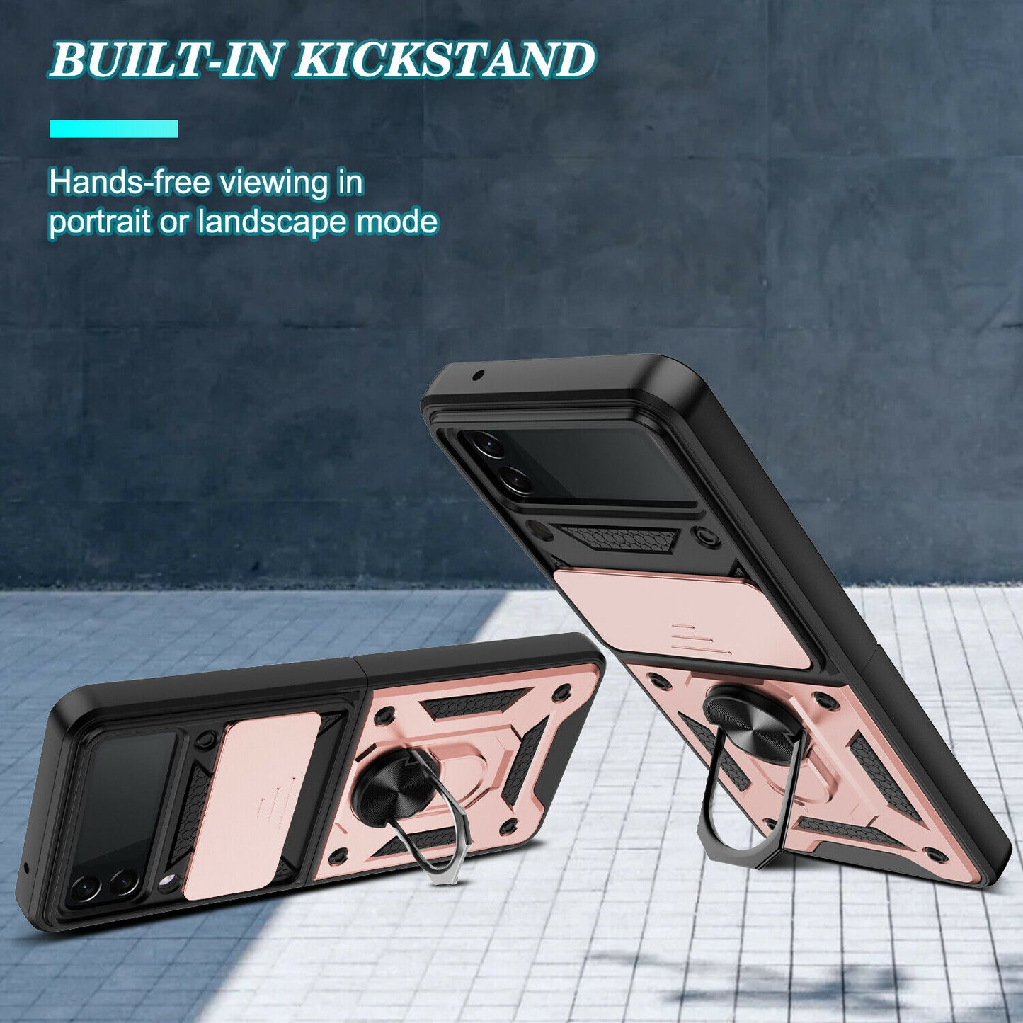 Hybrid Armor Ring Stand Case Samsung Z Flip 3 5G