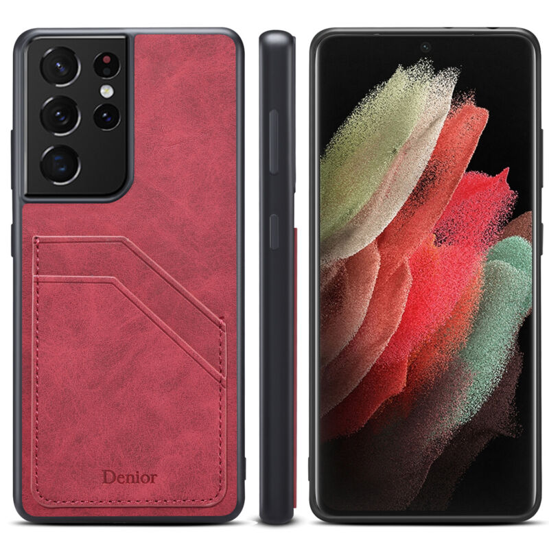 Shockproof Leather Card Holder Case Samsung S23