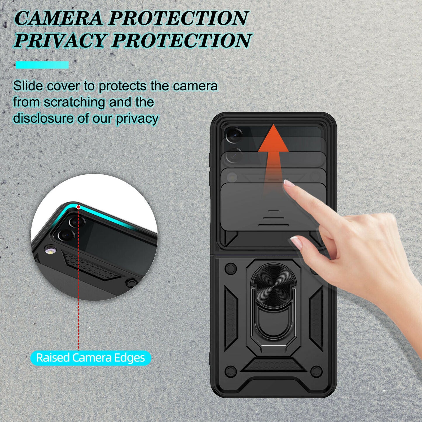 Hybrid Armor Ring Stand Case Samsung Z Flip 3 5G