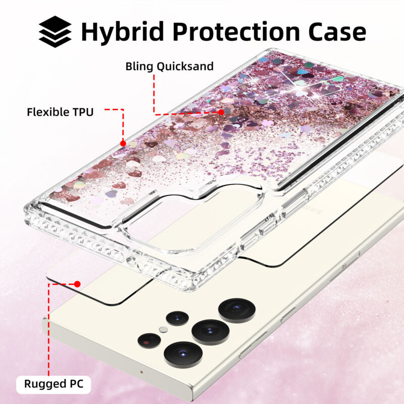 Case Liquid Bling Hybrid For Samsung Galaxy S23