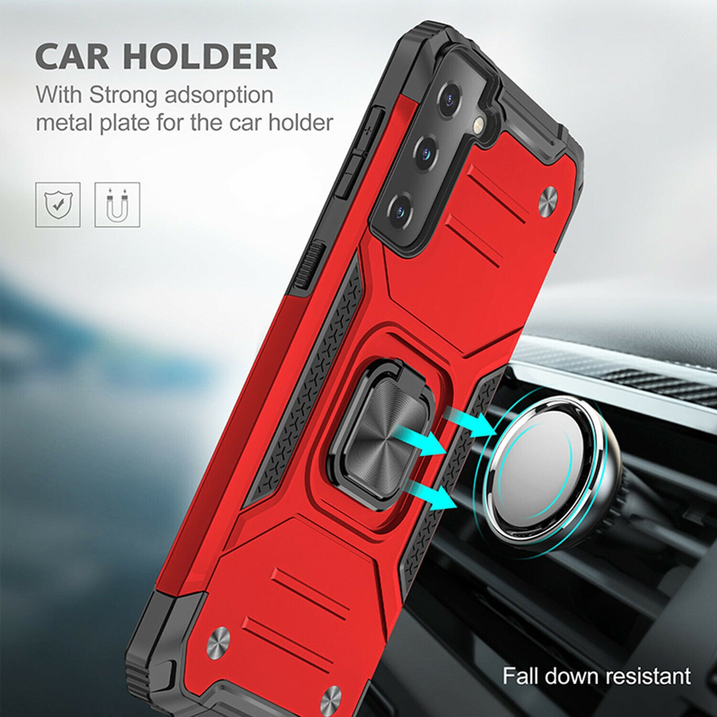 Case Shockproof Magnetic Ring for Samsung Galaxy S21/Ultra/Plus - carolay.co