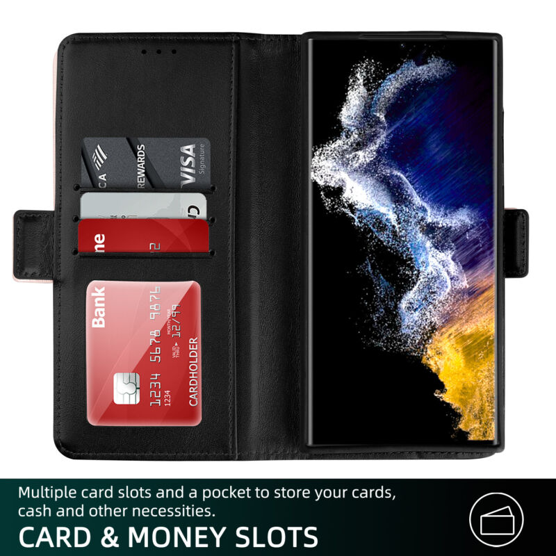 Shielding Flip Wallet Case with Card Slots Samsung S23