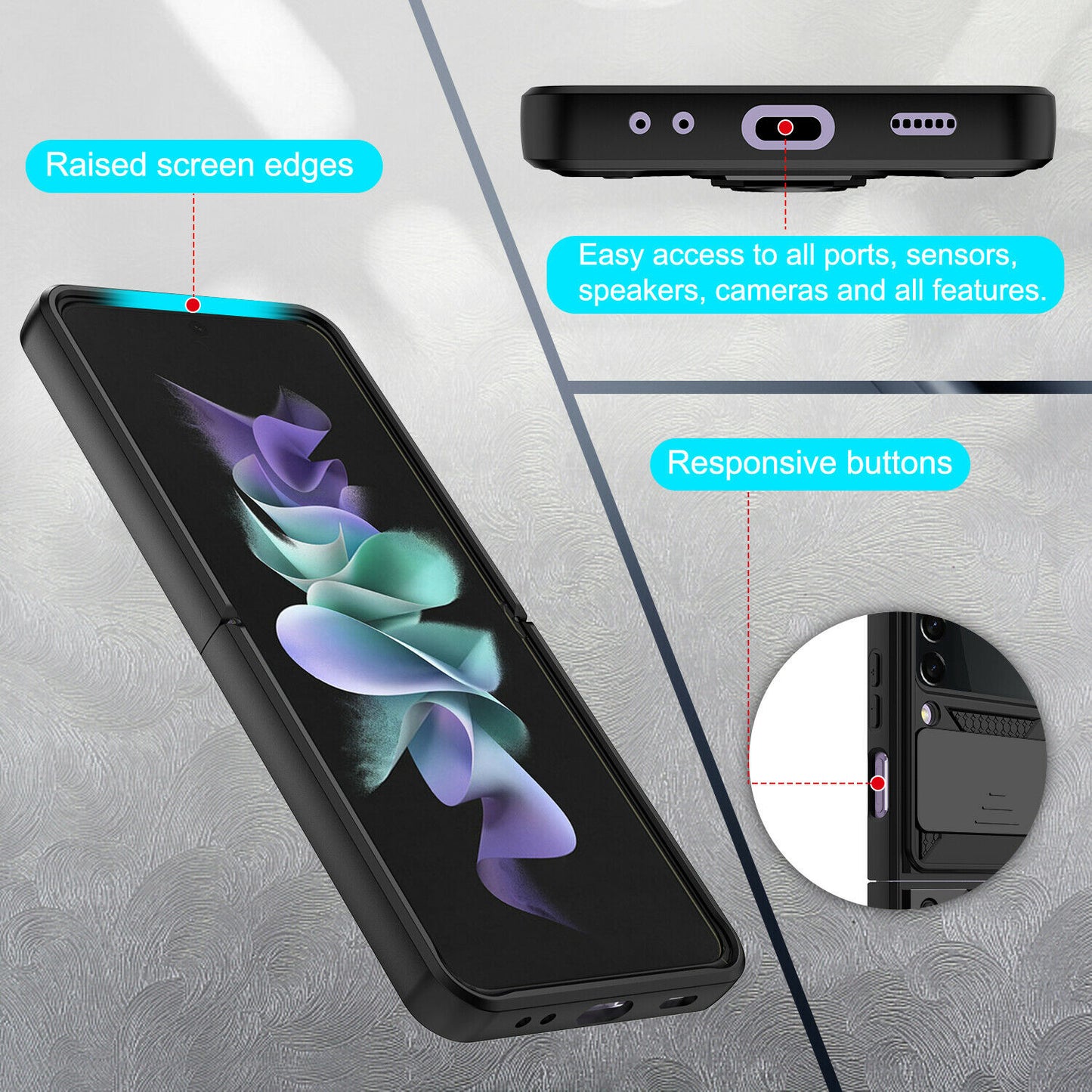 Hybrid Armor Ring Stand Case Samsung Z Flip 3 5G