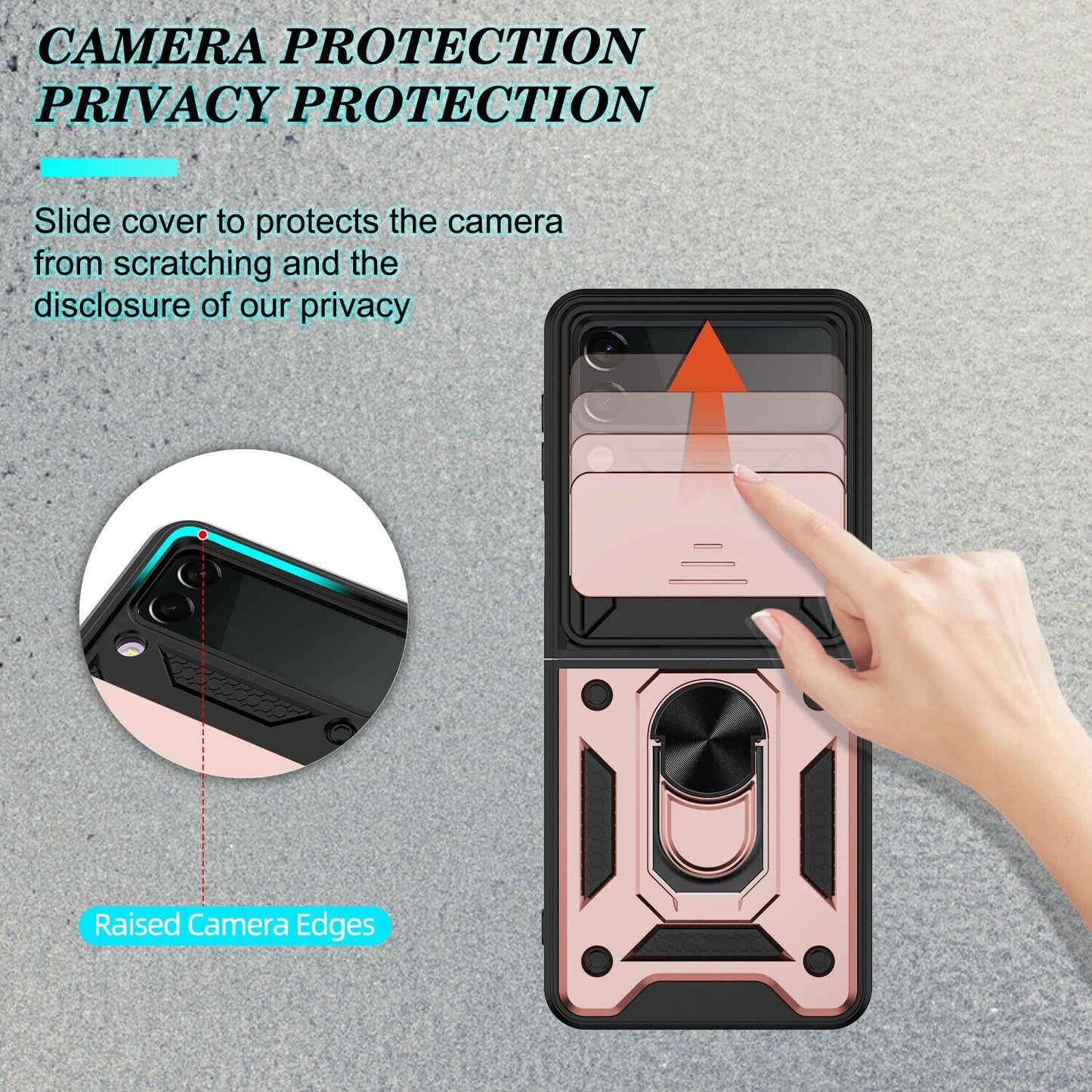 Hybrid Armor Ring Stand Case Samsung Z Flip 3 5G