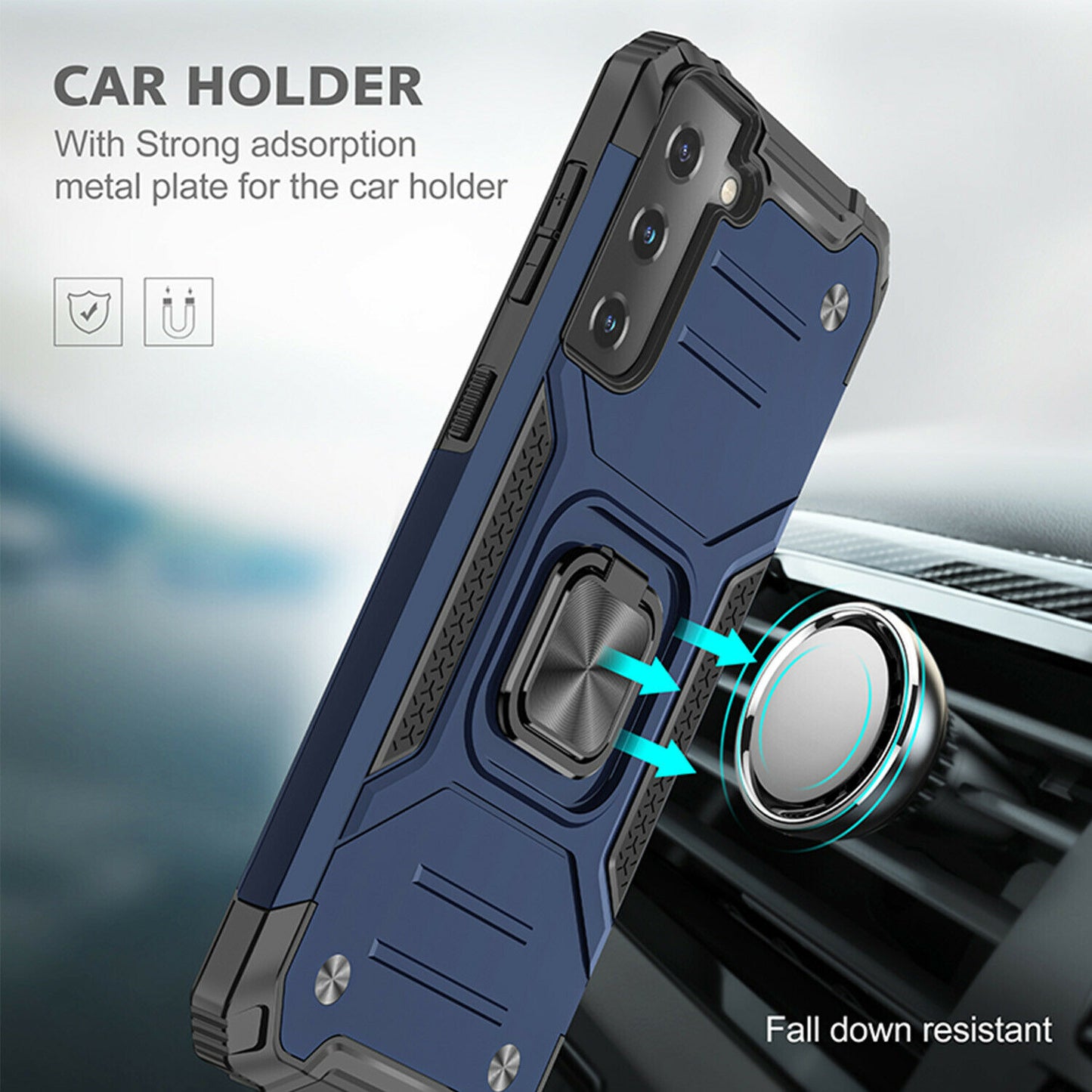 Case Shockproof Magnetic Ring for Samsung Galaxy S21/Ultra/Plus - carolay.co