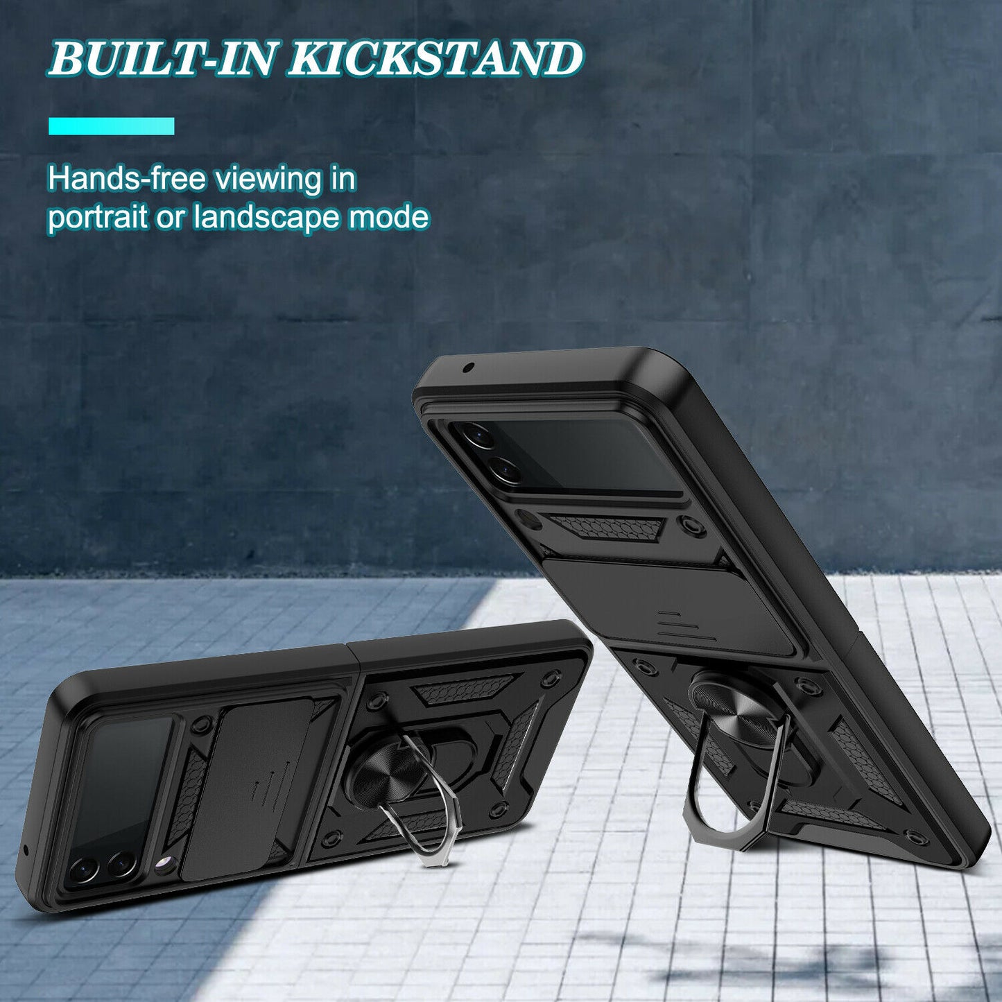 Hybrid Armor Ring Stand Case Samsung Z Flip 3 5G