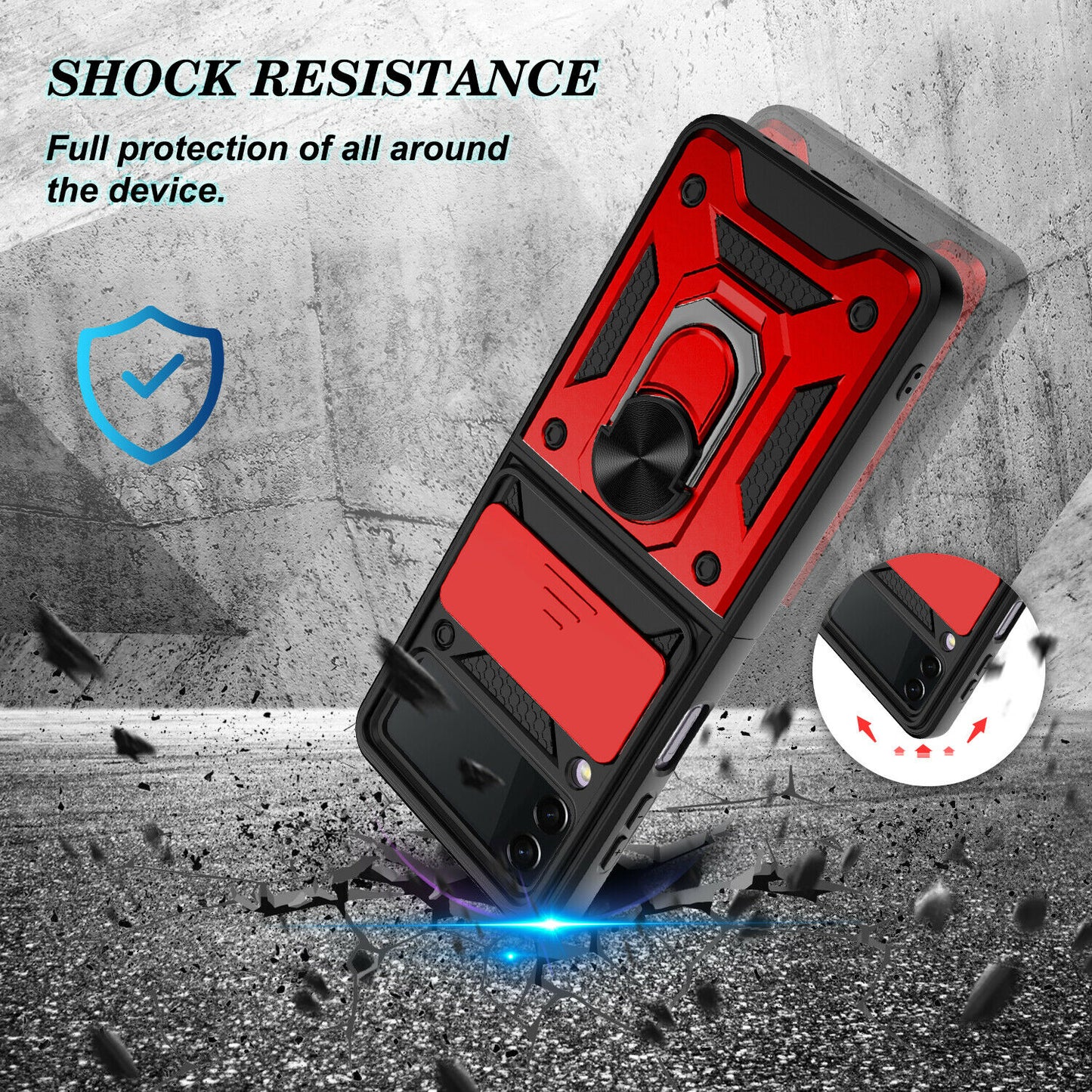 Hybrid Armor Ring Stand Case Samsung Z Flip 3 5G