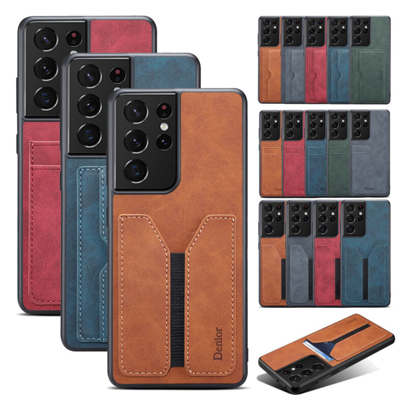 Shockproof Leather Card Holder Case Samsung S23