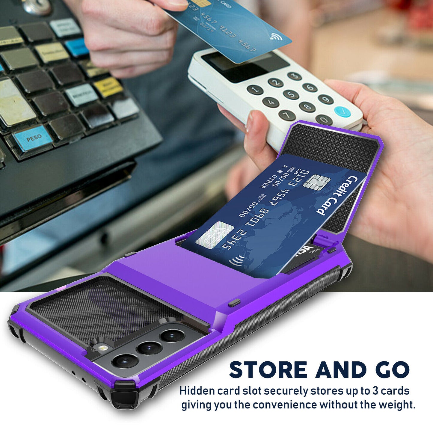 Case Card Slots Holder Wallet Rugged for Samsung Galaxy series - carolay.co