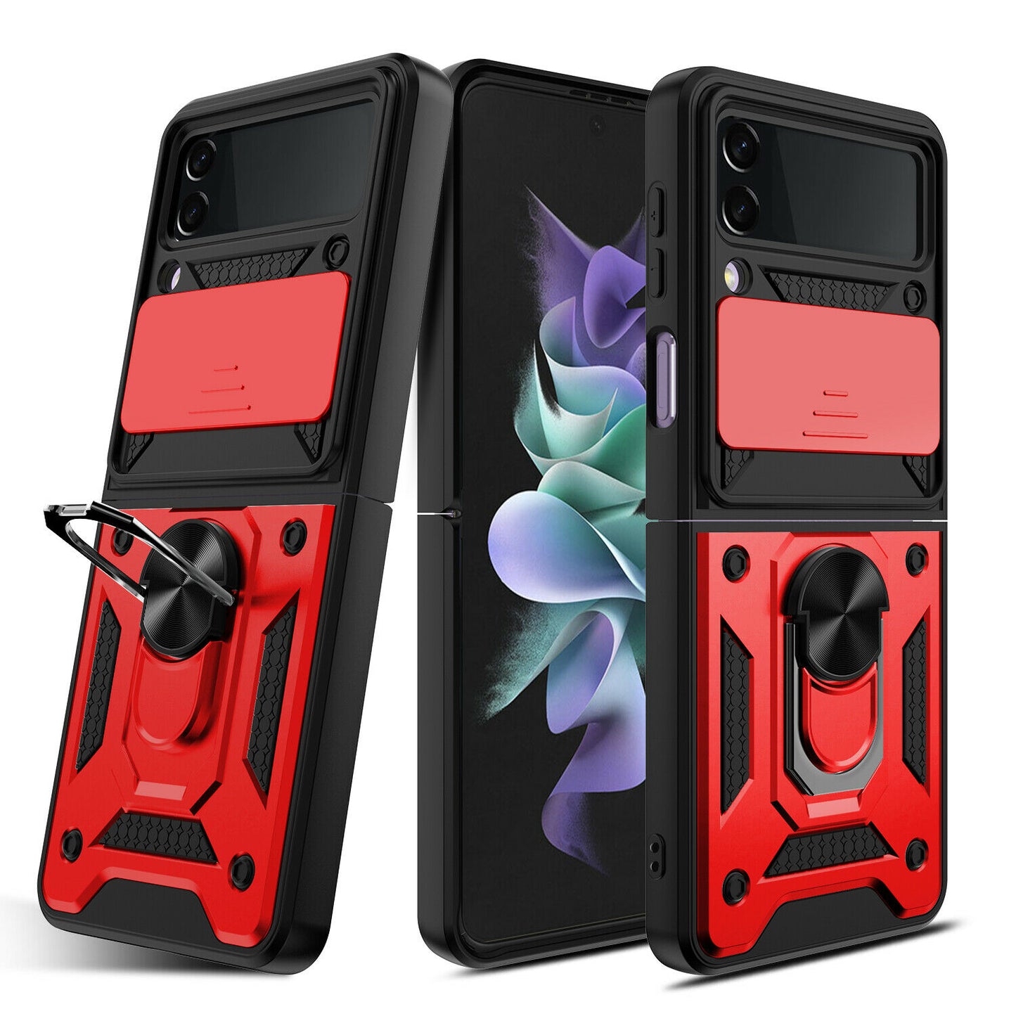 Hybrid Armor Ring Stand Case Samsung Z Flip 3 5G