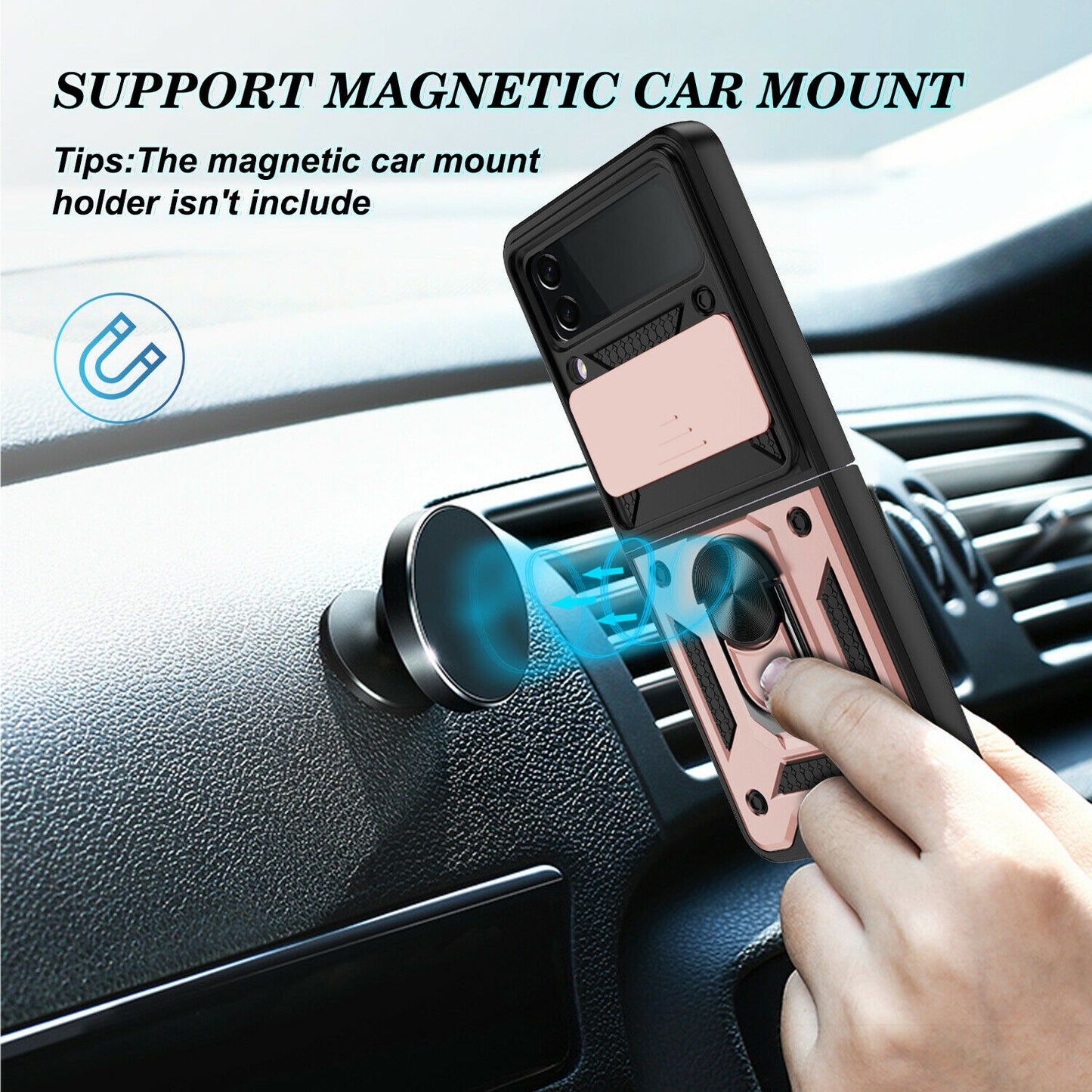 Hybrid Armor Ring Stand Case Samsung Z Flip 3 5G