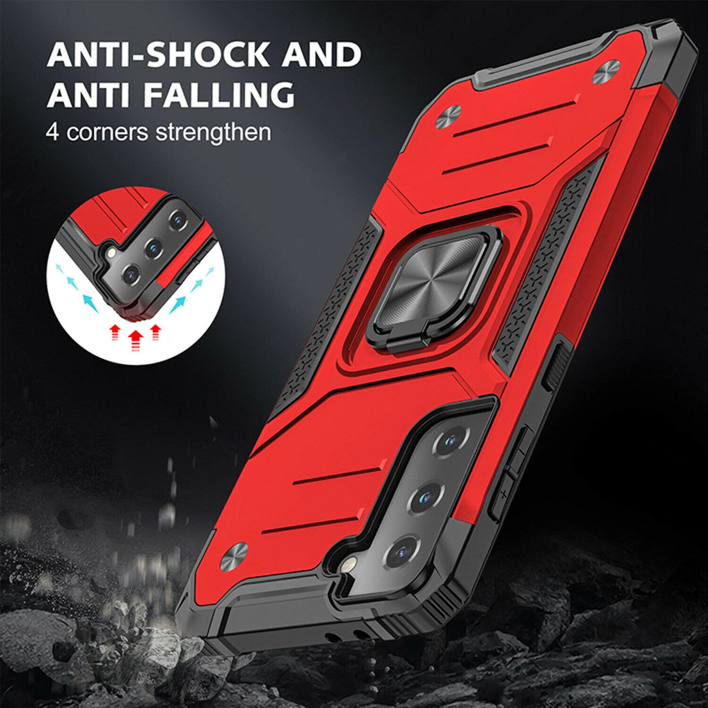 Case Shockproof Magnetic Ring for Samsung Galaxy S21/Ultra/Plus - carolay.co