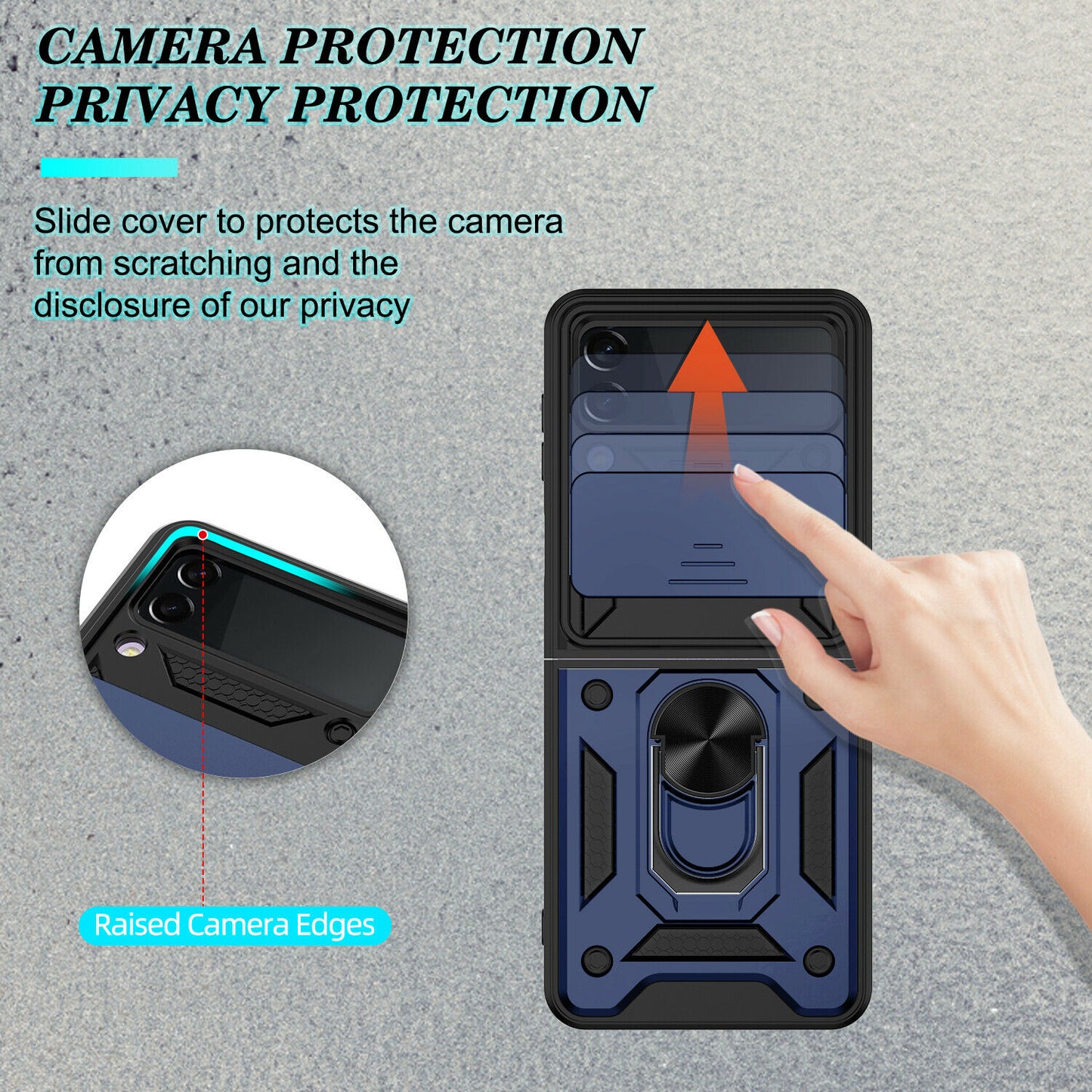 Hybrid Armor Ring Stand Case Samsung Z Flip 3 5G