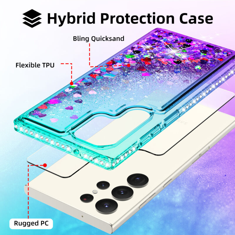 Case Liquid Bling Hybrid For Samsung Galaxy S23